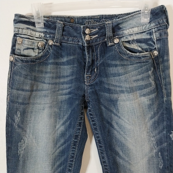 Miss Me Size 28x34 Distressed Dr Blue Denim - Picture 10 of 14